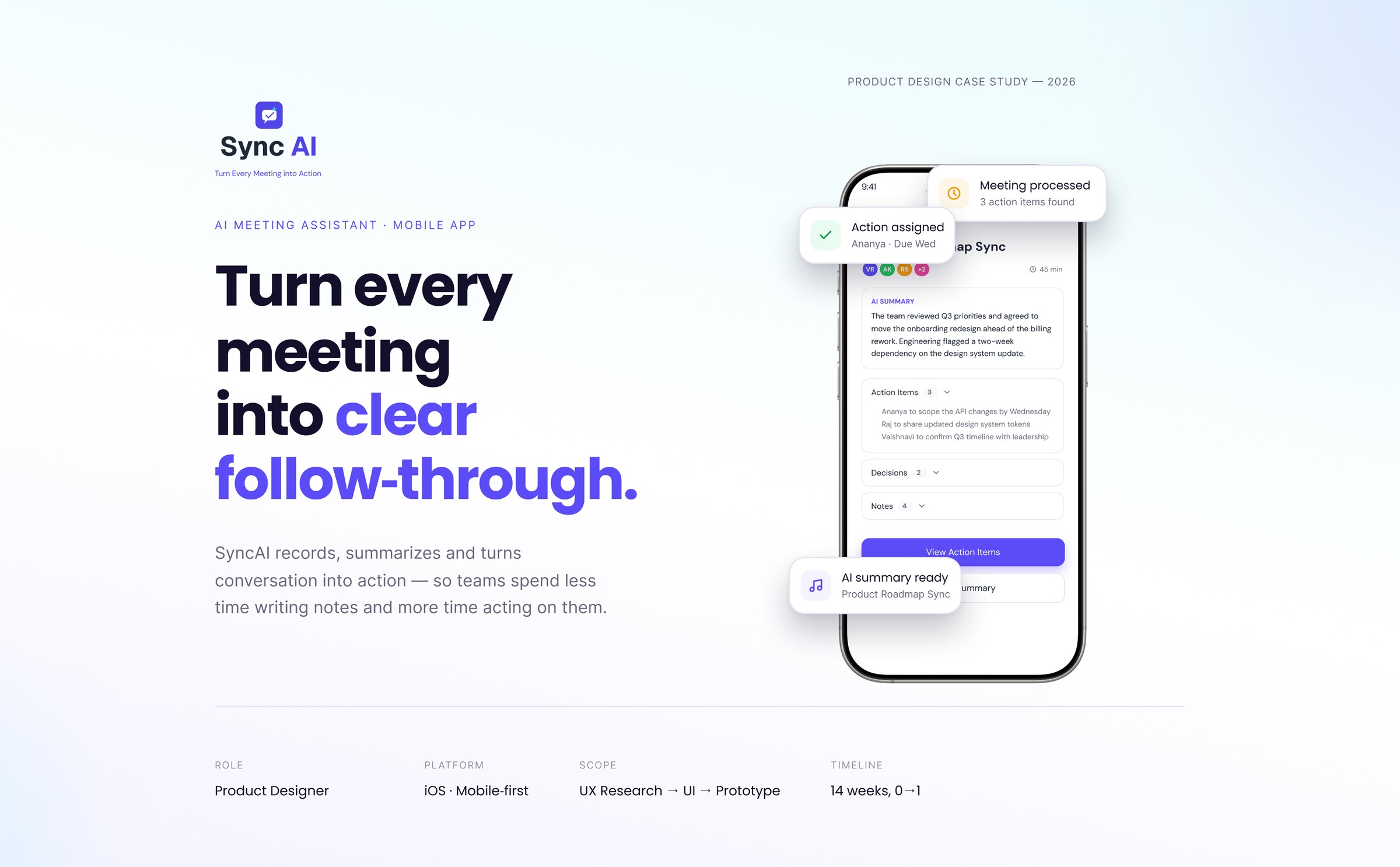 SyncAI — Turn every meeting into action